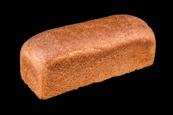 Roti Rye. Roti buatan sendiri yang baru dipanggang diisolasi dengan hitam. Makan sehat dan toko roti tradisional, membuat konsep roti — Stok Foto
