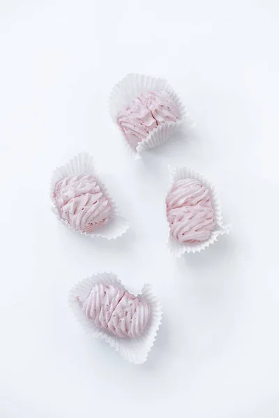 Marshmallow Rosa Dolci Fatti Mano Zephyr Dolciumi Morbidi Caramelle Uno — Foto Stock