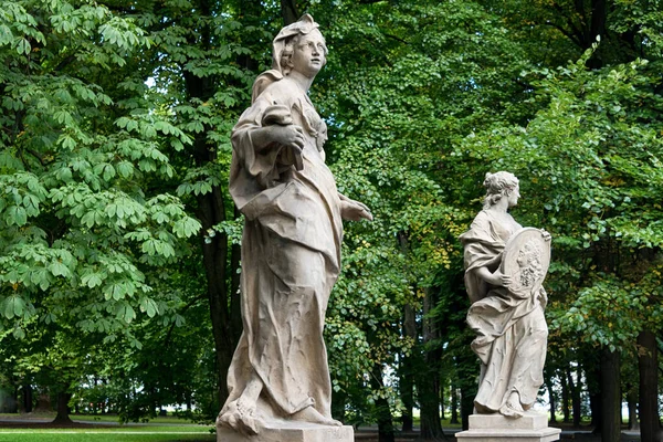 Statues Grès Dans Jardin Saxon Varsovie Pologne Réalisé Avant 1745 — Photo