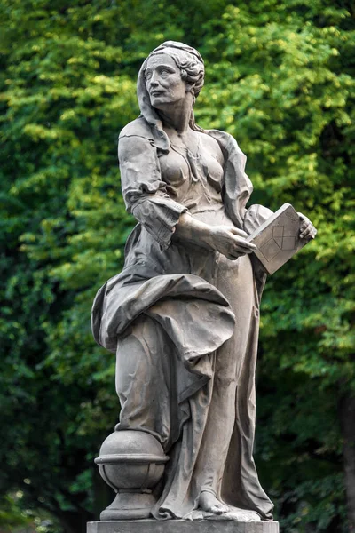 Statues Grès Dans Jardin Saxon Varsovie Pologne Réalisé Avant 1745 — Photo