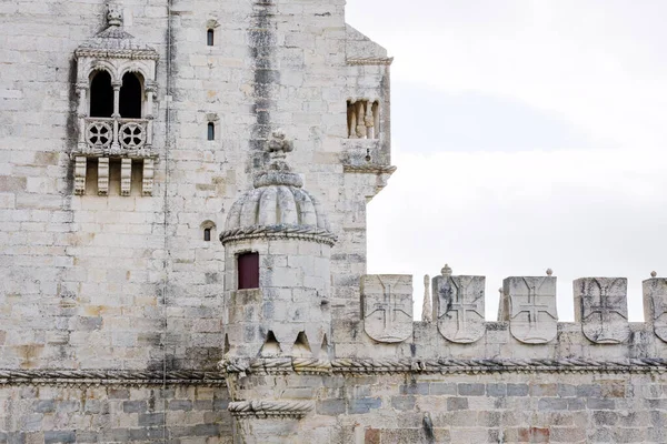 Muralla Torre Belem Torre Belem Río Tajo Lisboa Portugal —  Fotos de Stock