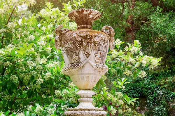 Цветочный Горшок Античном Стиле Парке Глиняный Амфорный Клумб — стоковое фото