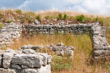 Antik Chersonesus şehrinin kalıntıları. Antik Yunanlılar tarafından kuruldu. Hersones harabeleri, arkeoloji parkı, Sivastopol, Kırım.