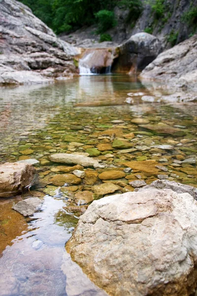 Beautiful Nature Natural Waterfall Lagoon Summer Sunny Day — Stock Photo, Image