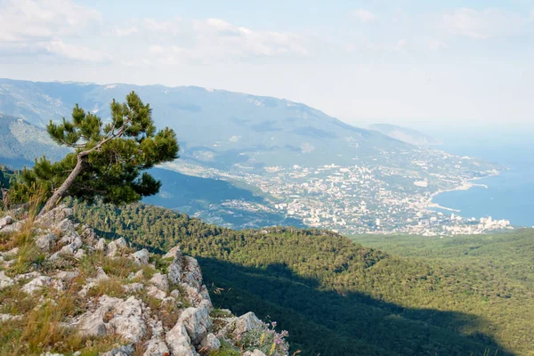 Krajina Skalami Mořem Černým Mořem Pohled Jižní Pobřeží Krymu Petriho — Stock fotografie