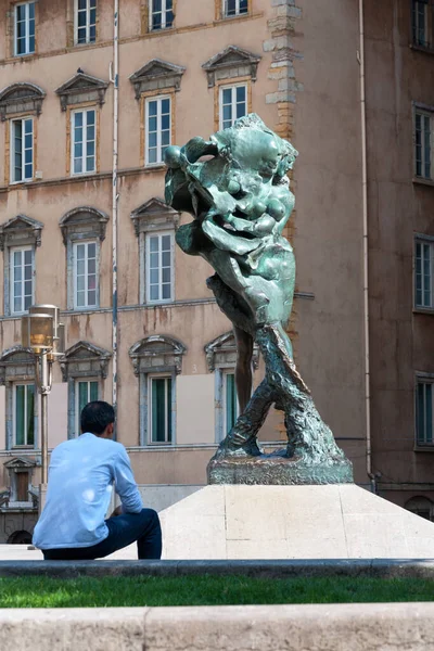 Lyon Frankreich Mai Skulptur Auf Dem Louis Pradel Platz Lyon — Stockfoto