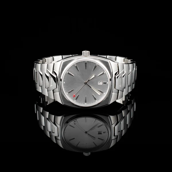 Swiss watches on black background — Stock Photo, Image