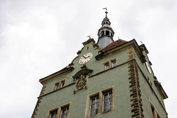 Clock Tower of Shenborn Castle, Ukraine. Architectural details. — Stock Photo, Image