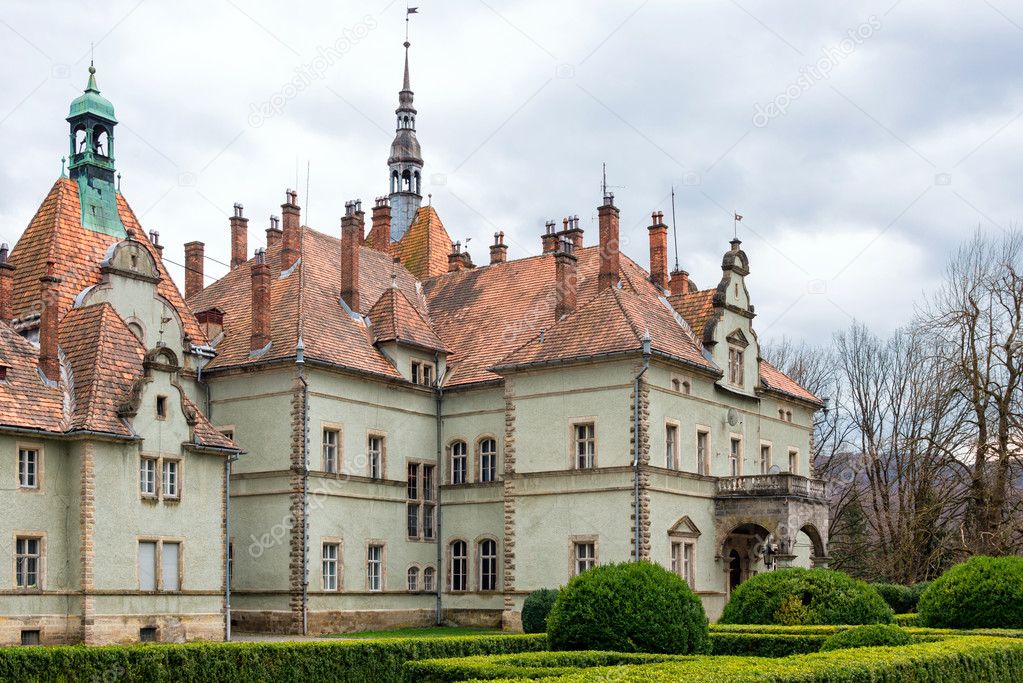 Hunting castle of Count Schonborn in Carpaty. In the past - Beregvar Village, Zakarpattja Region, Ukraine. Built in 1890.