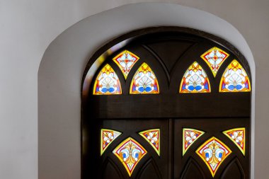 Vitray eski pencere Mukachevo Palanok Kalesi