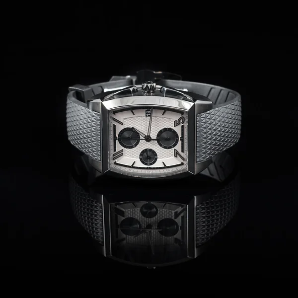 Swiss watches on black background. Product photography. — Stock Photo, Image