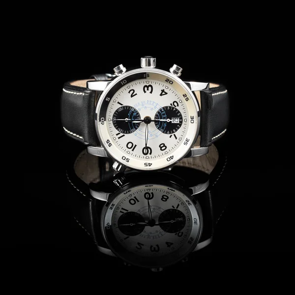 Swiss watches on black background. Product photography. — Stock Photo, Image