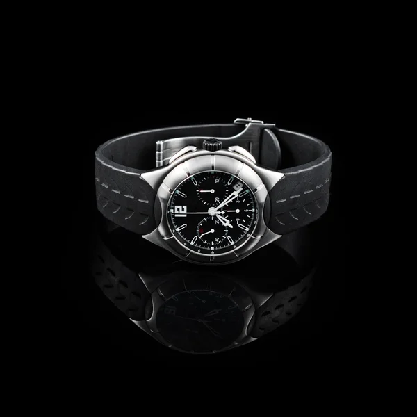 Swiss watches on black background. Product photography. — Stock Photo, Image