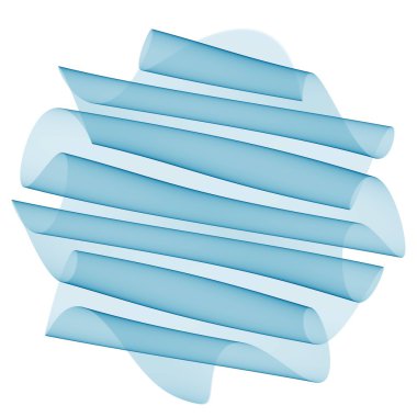 Beyaz zemin üzerine mavi şeffaf dalgalar. Arka plan illüstrasyon metniniz için yer ile. Broşür tasarım şablonu.