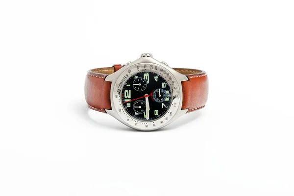 Relógios suíços em fundo branco. Fotografia do produto . — Fotografia de Stock