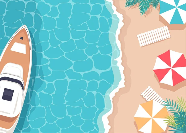 Yaz tatili, seyahat, tatil, turizm. Boş yaz plajı 