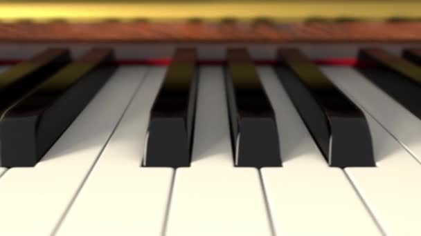 Kamera klasik piyano klavyesinin üzerinde hareket ediyor, kusursuz döngü — Stok video