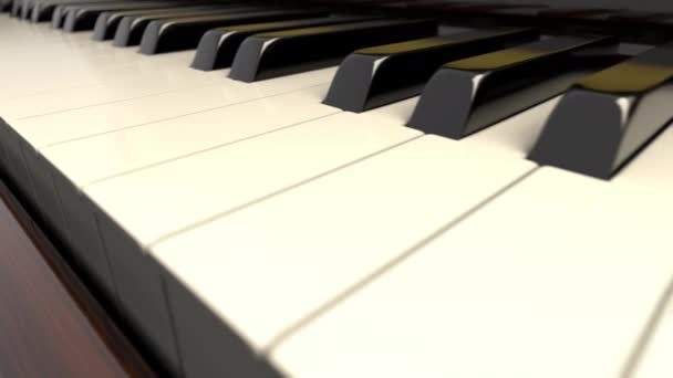 Переміщення по клавішах піаніно крупним планом — стокове відео