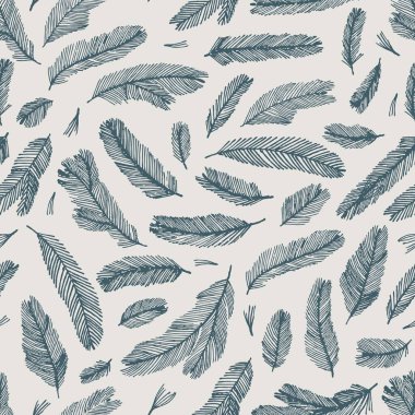 Firspruce brunch kusursuz vektör deseni. Dekoratif illüstrasyon, yazdırmak için iyidir.