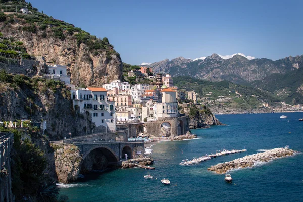 Güzel Amalfi Sahili Positano Kasabası Amalfi Sahili Mimarisi — Stok fotoğraf
