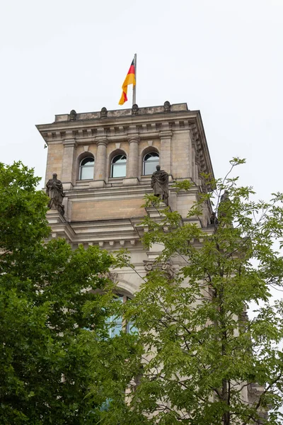 Berlín Reichstag Visto Desde Superficie Del Río Spree Reichstag — Foto de Stock