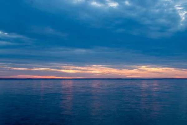 Вечірнє Небо Грозовими Хмарами Заходом Сонця Стокове Фото