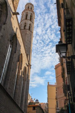 BARCELONA, İSPAN - 24, 2019: Barcelona 'daki Santa Maria del Mar Kilisesi