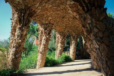 Barselona, İspanya 'da Park Guell sütunları