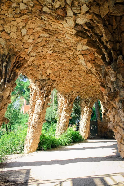 Park Guell Columns Barcelona Spain — Stock Photo, Image