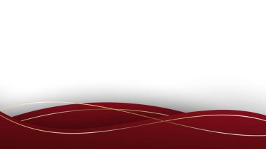 Kırmızı Altın Dalga Soyut Şekil Sınırı ve Köşe Çerçeve Vektör Kümesi Koleksiyonu. Dekoratif Elemanlar Köşeler, Kenarlar ve Çerçeve