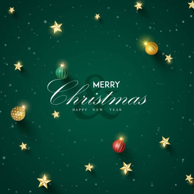 Mutlu noel süslemeleri Noel baloları ve köknar dalları ve Noel ışıkları arkaplanlı çanlar. Parlak Noel ve Yeni Yıl tasarımı tatil çerçevesi.