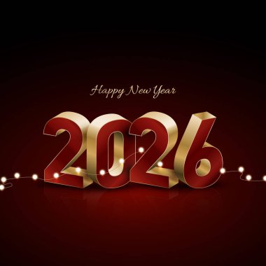 3D 2026 Mutlu yeni yıl afişleri, 2026 Mutlu yeni yıl vektör sanatı ve illüstrasyonları. 2026 Mutlu yeni yıl afişleri, Mutlu yeni yıl vektör sanatı ve illüstrasyonları. 