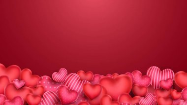 Sevgililer Günü kartlarının vektör geçmişi kutlu olsun. Sevgililer Günü arkaplan dokusu, romantik düğün tasarımı. 3D Velentine Heart, Sevgililer Günü tebrik kartı. Bokeh arkaplanı.