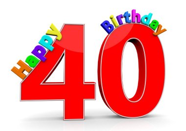 İyi ki doğdun ile büyük kırmızı sayı 40