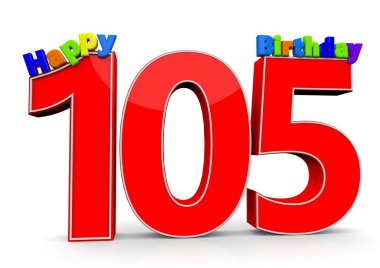 İyi ki doğdun ile büyük kırmızı sayı 105
