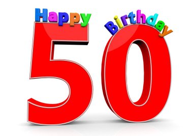 İyi ki doğdun ile büyük kırmızı sayısı 50