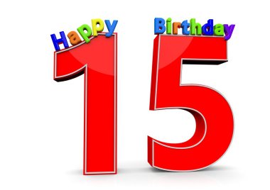 İyi ki doğdun ile büyük kırmızı sayısı 15