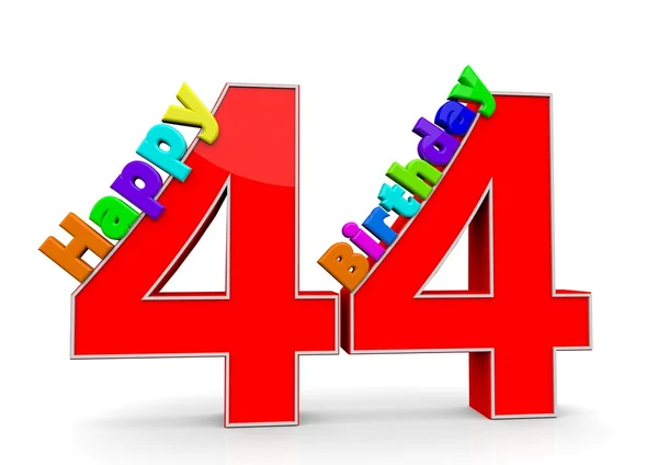 The big red number 44 with Happy Birthday — Stock Photo, Image