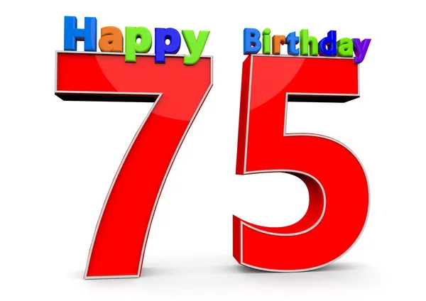 The Big Red Number 25 With Happy Birthday U2014 Stock Photo
