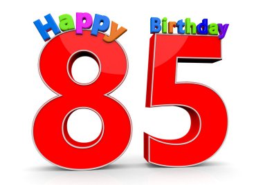 İyi ki doğdun ile büyük kırmızı numarası 85