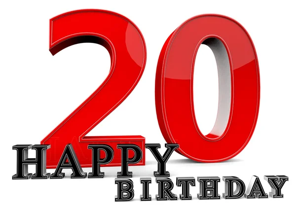 Feliz aniversário de 20 anos — Fotografia de Stock