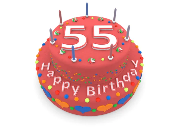 Red birthday cake — Stock Photo, Image