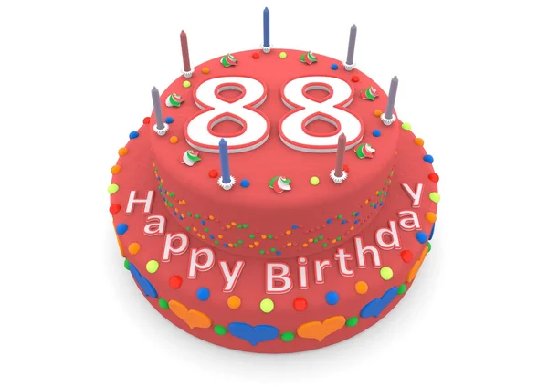 Red birthday cake — Stock Photo, Image