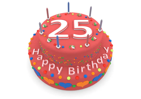 Red birthday cake — Stock Photo, Image