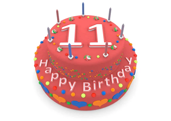 Tort urodzinowy czerwony — Zdjęcie stockowe