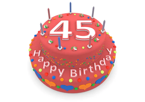 Red birthday cake — Stock Photo, Image