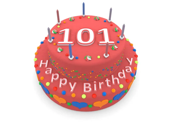 Tort urodzinowy czerwony — Zdjęcie stockowe