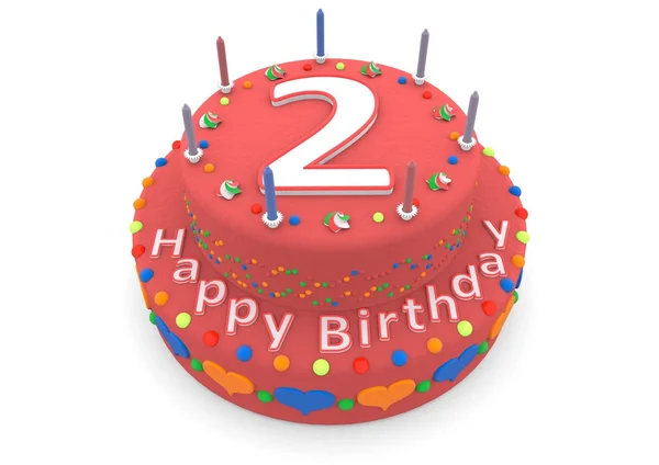 Piros születésnapi torta — Stock Fotó
