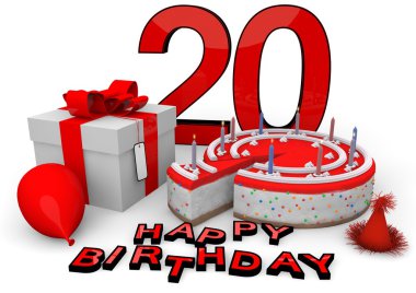 Happy birthday in red