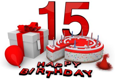 Happy birthday in red